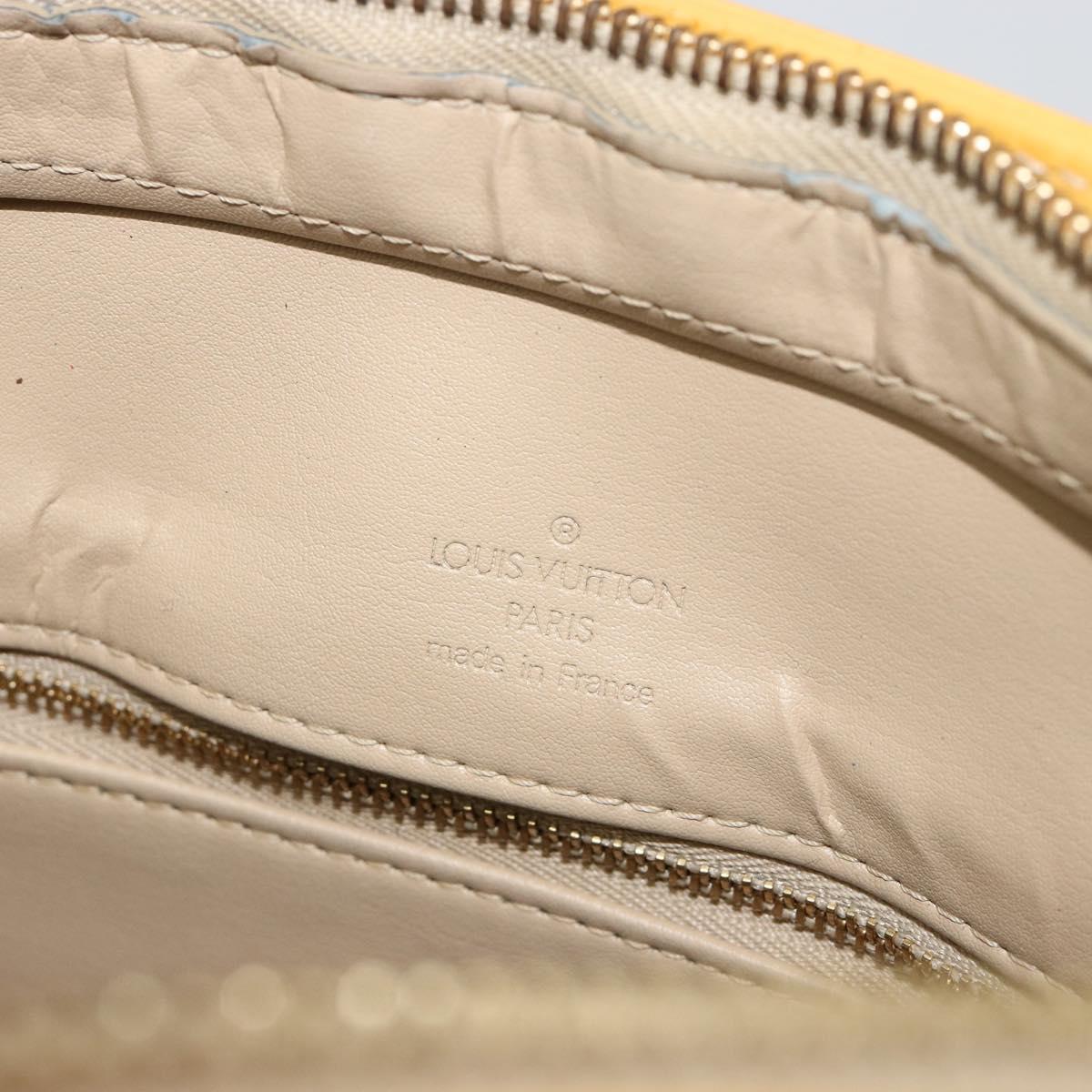 LOUIS VUITTON Monogram Vernis Houston Hand Bag Beige M91004 LV Auth BA13342