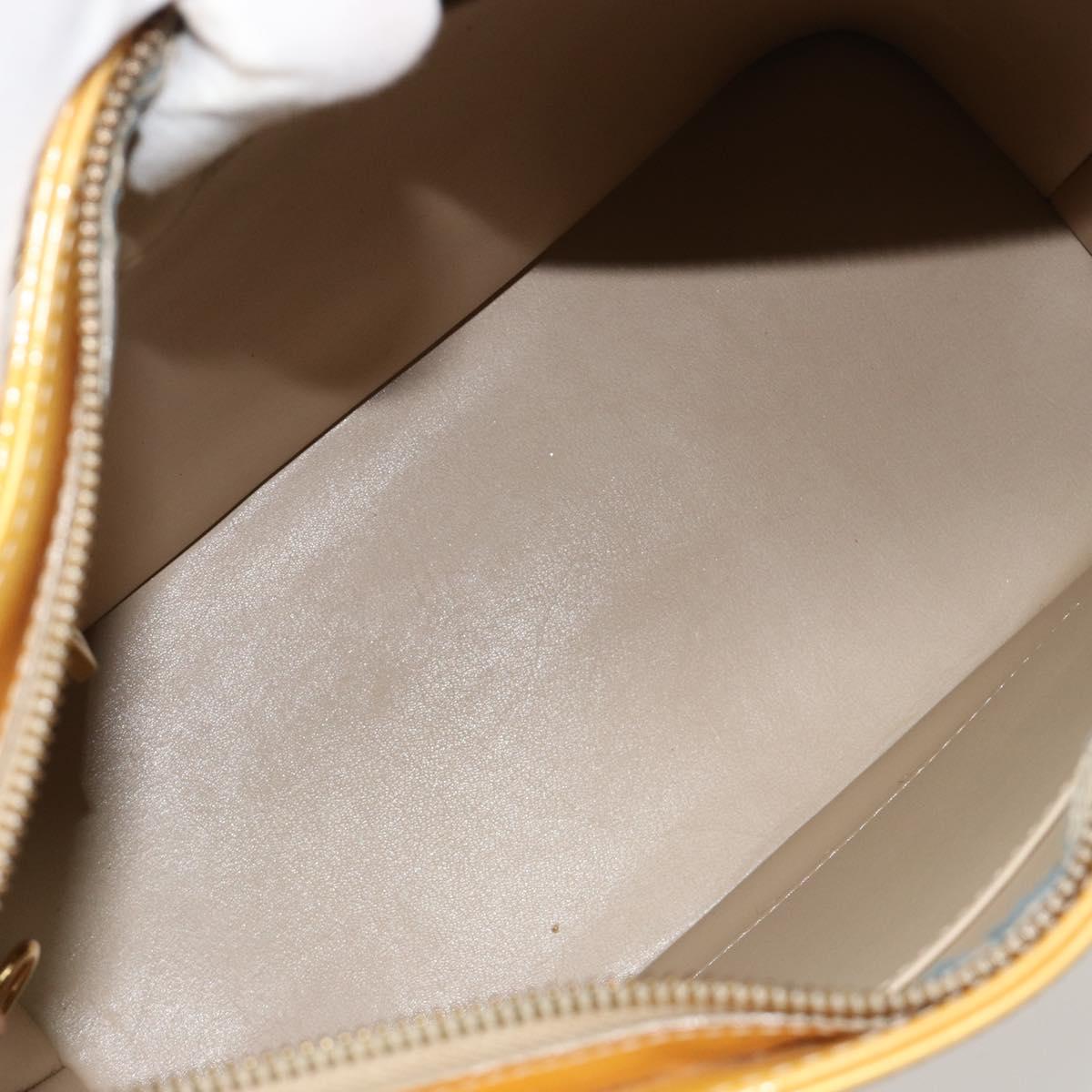 LOUIS VUITTON Monogram Vernis Houston Hand Bag Beige M91004 LV Auth BA13342