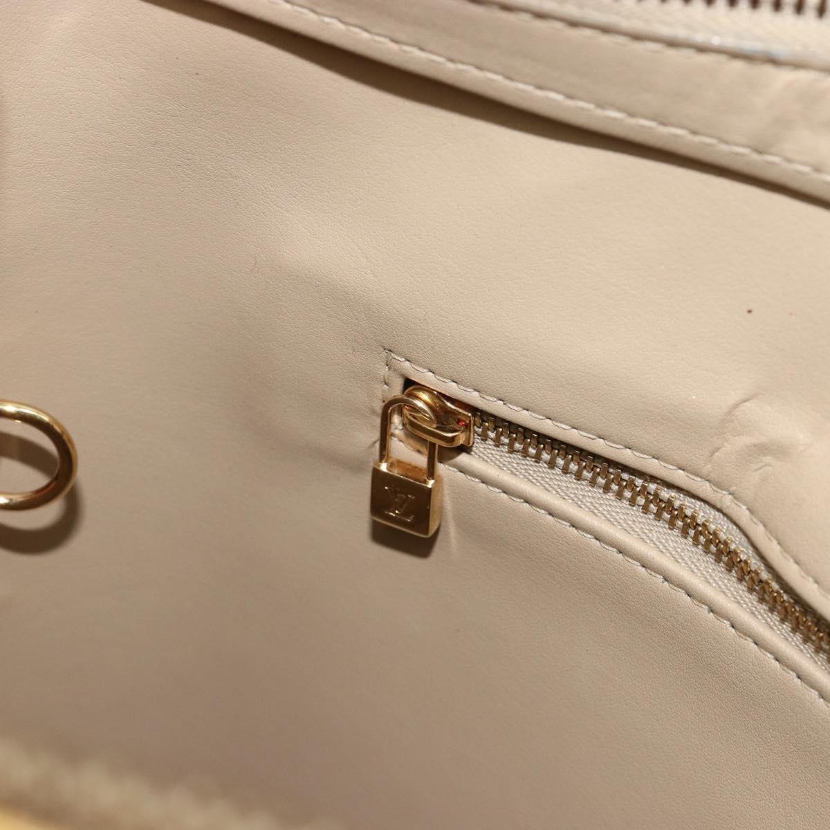 LOUIS VUITTON Monogram Vernis Houston Hand Bag Beige M91004 LV Auth BA13342