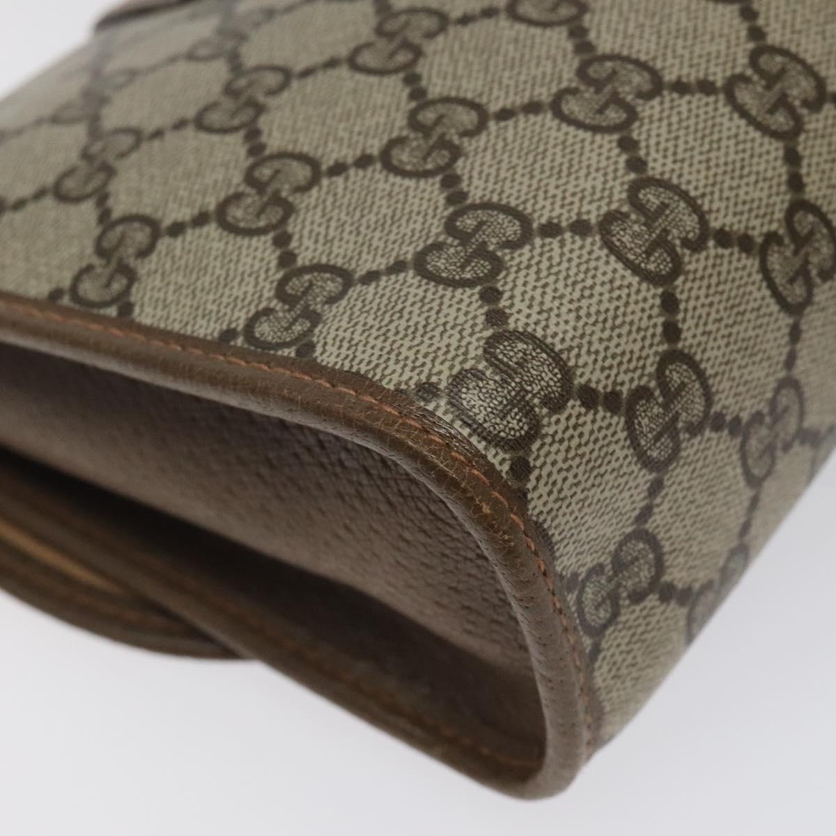 GUCCI GG Supreme Web Sherry Line Bag PVC Leather Beige 89 01 030 Auth BA1335