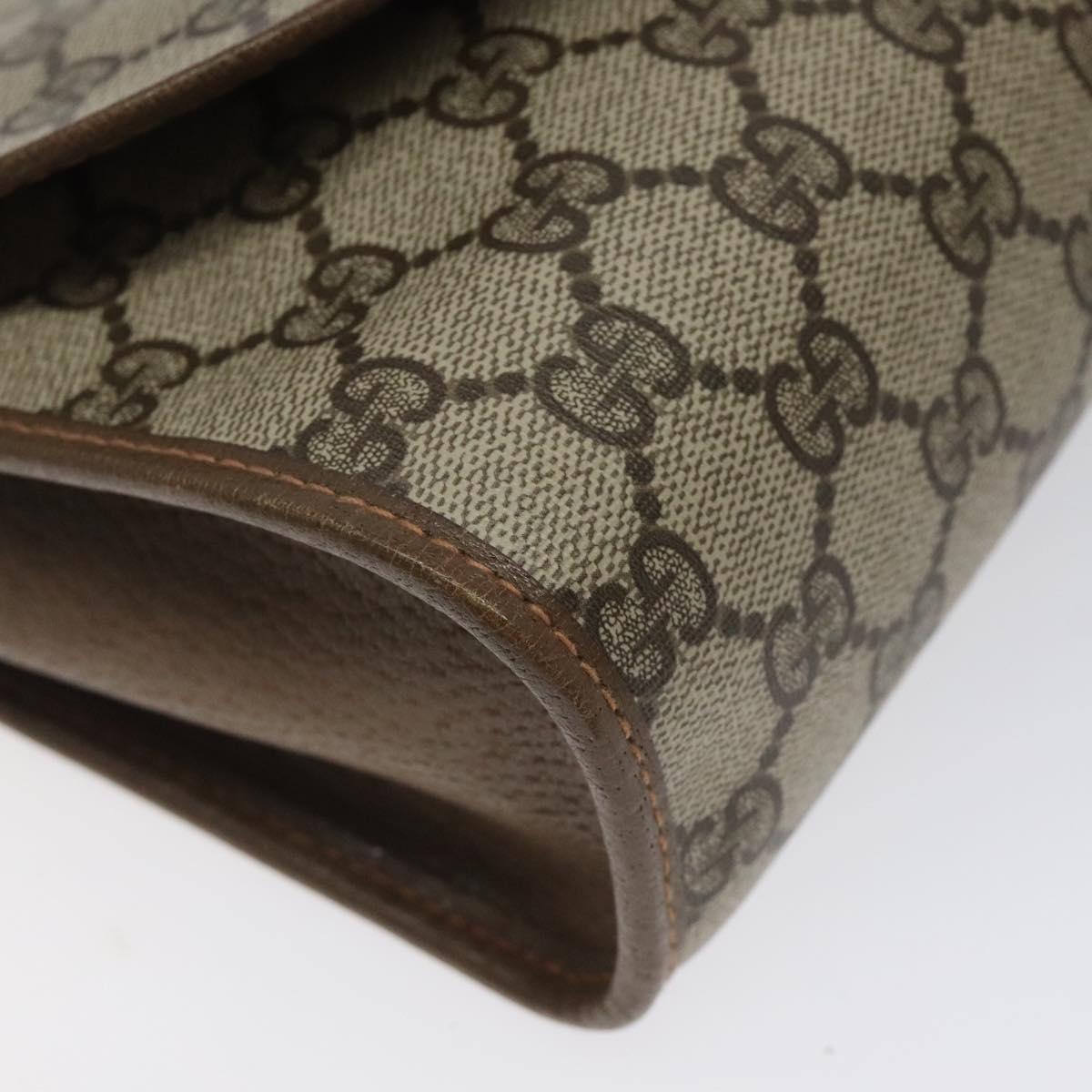 GUCCI GG Supreme Web Sherry Line Bag PVC Leather Beige 89 01 030 Auth BA1335