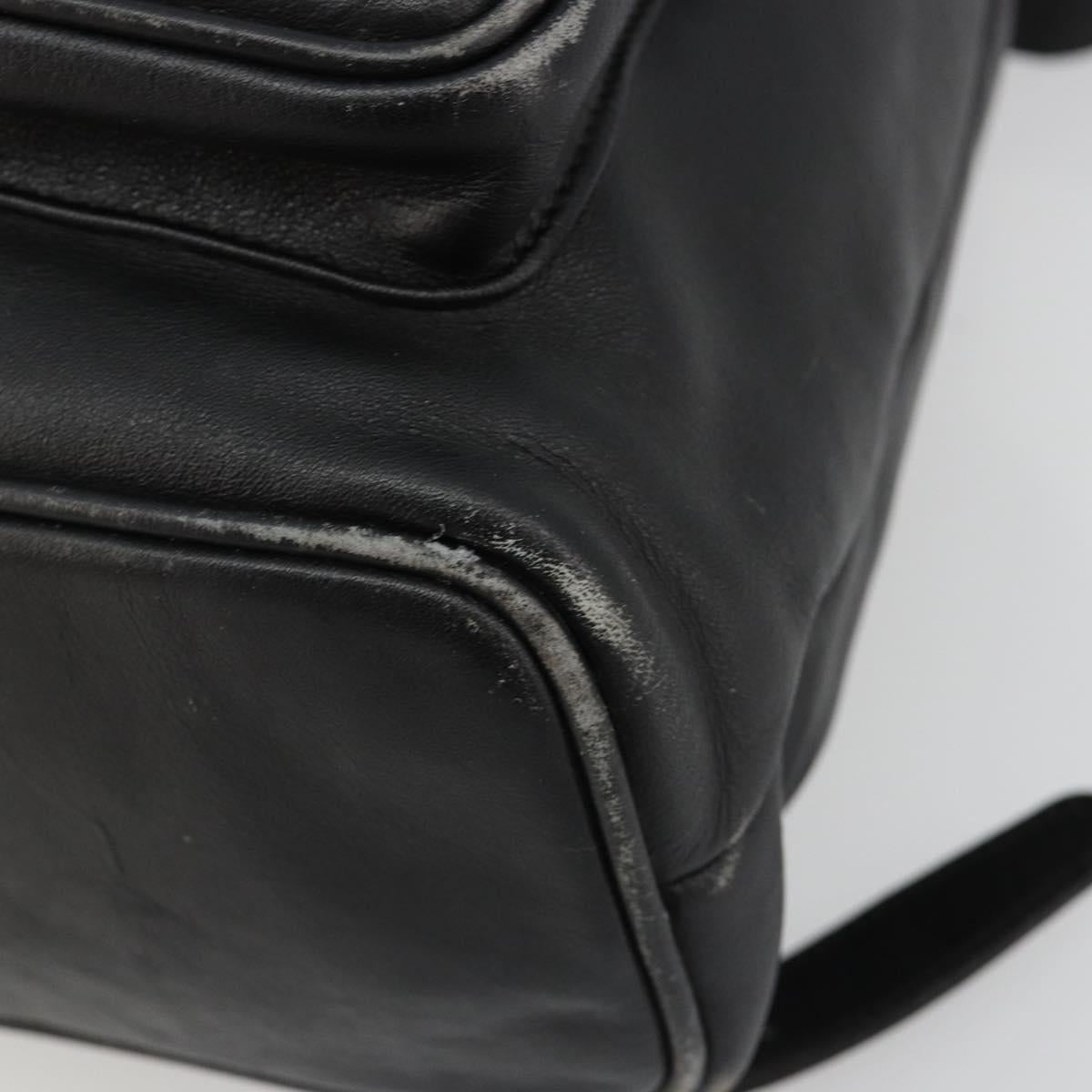 GUCCI Bamboo Backpack Leather Black Gold 003 2058 0016 Auth BA13350