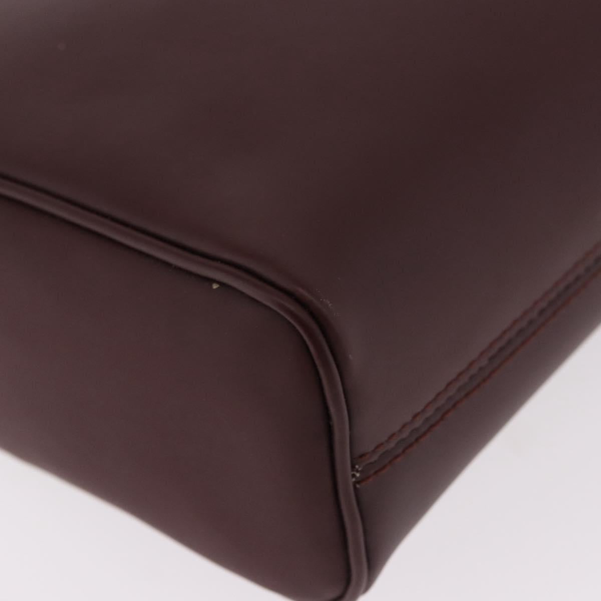 Salvatore Ferragamo Gancini Shoulder Bag Leather Bordeaux Silver Auth BA13351A