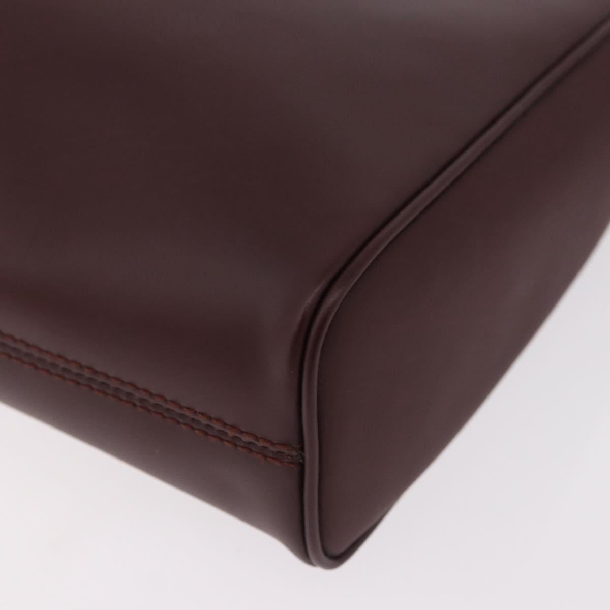 Salvatore Ferragamo Gancini Shoulder Bag Leather Bordeaux Silver Auth BA13351A