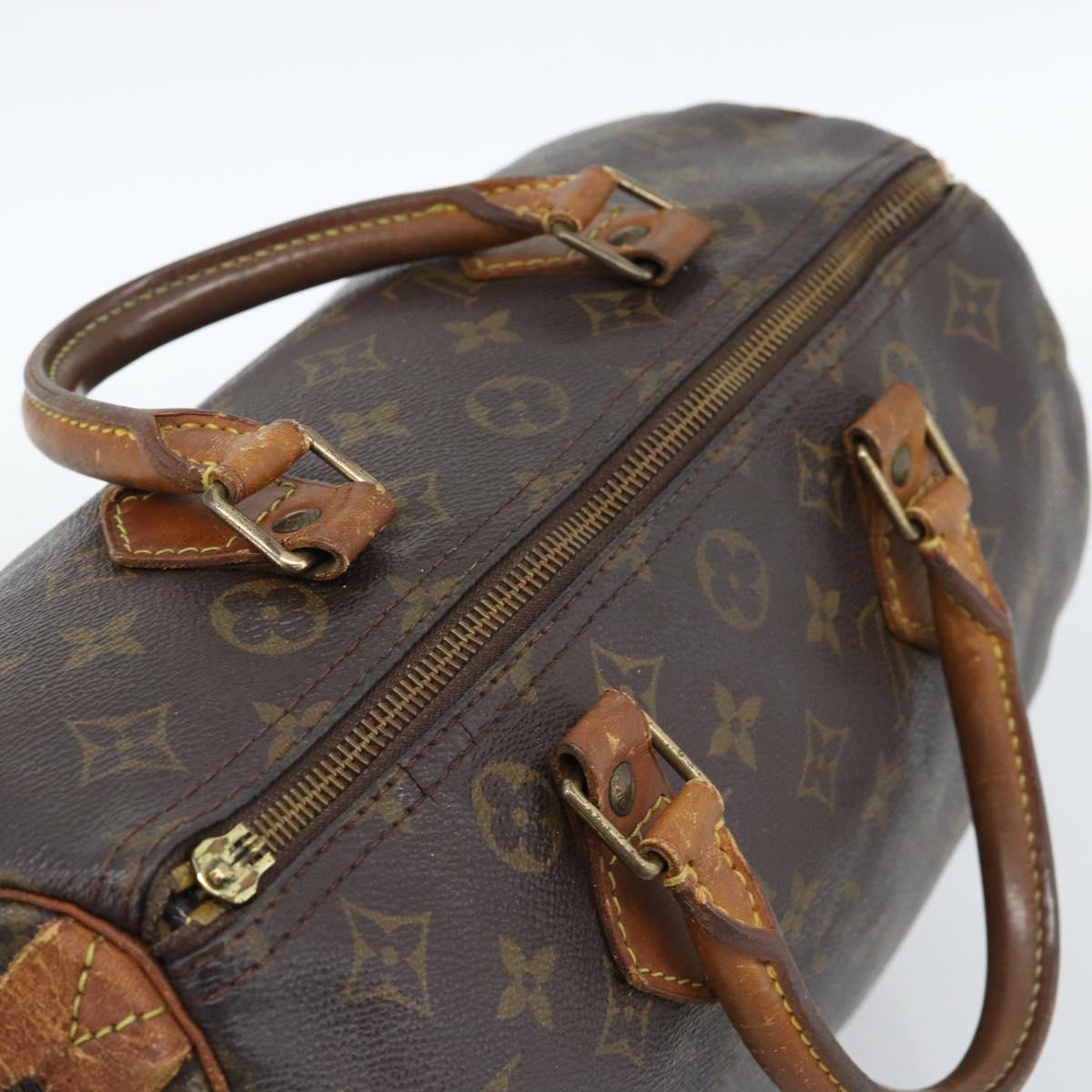 LOUIS VUITTON Monogram Speedy 30 Hand Bag M41526 LV Auth BA13352