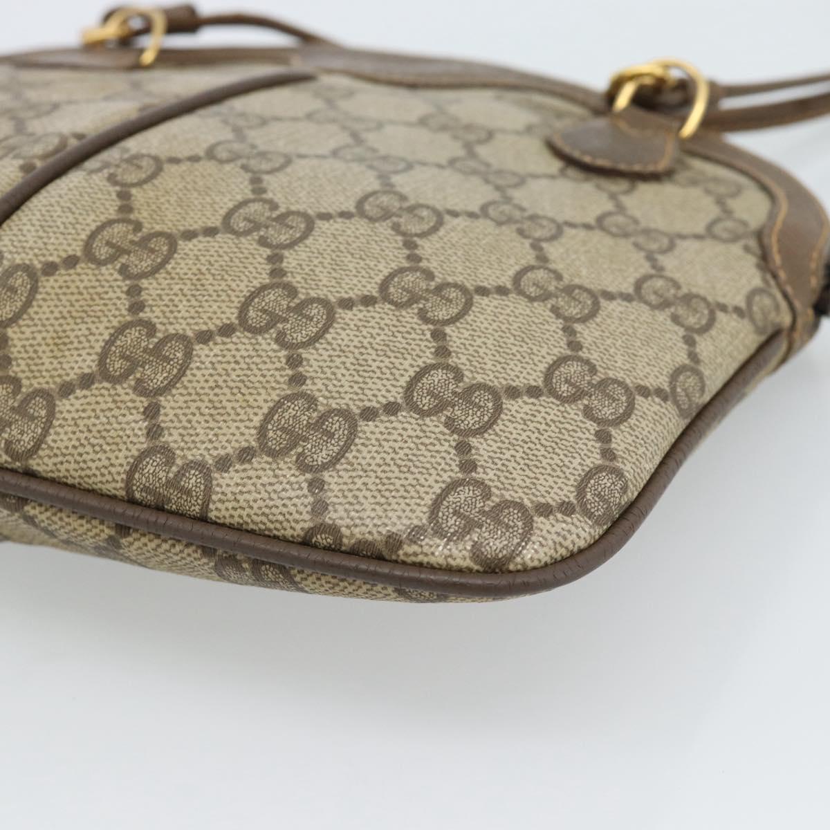 GUCCI GG Supreme Web Sherry Line Bag PVC Beige Gold 904 02 047 Auth BA13353