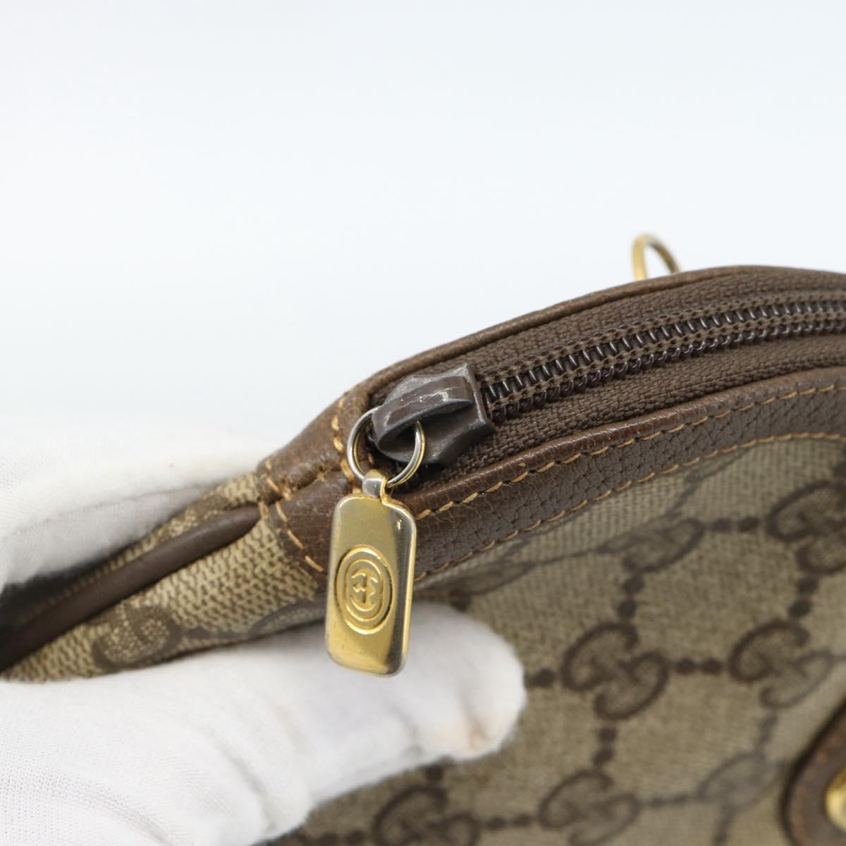 GUCCI GG Supreme Web Sherry Line Bag PVC Beige Gold 904 02 047 Auth BA13353