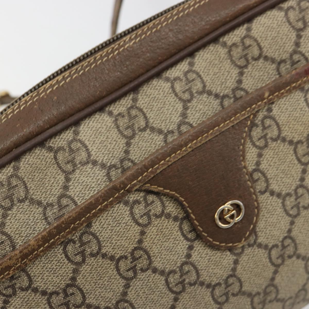 GUCCI GG Supreme Shoulder Bag PVC Beige Gold 001 58 6594 Auth BA13354