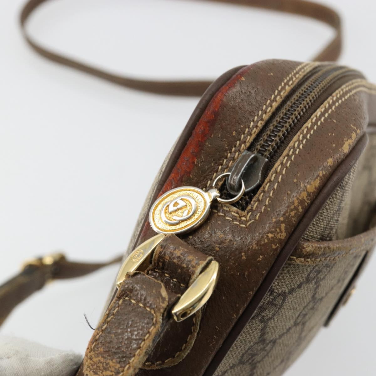 GUCCI GG Supreme Shoulder Bag PVC Beige Gold 001 58 6594 Auth BA13354