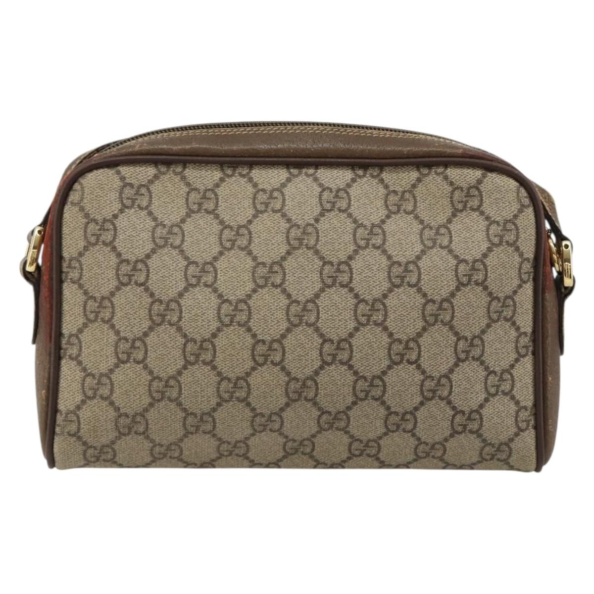 GUCCI GG Supreme Shoulder Bag PVC Beige Gold 001 58 6594 Auth BA13354