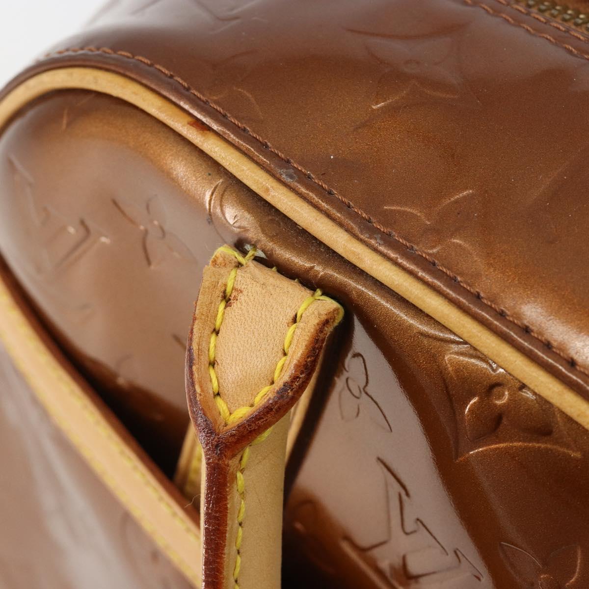 LOUIS VUITTON Monogram Vernis Tompkins Square Bag Bronze M91103 LV Auth BA13355