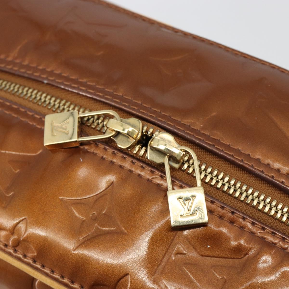 LOUIS VUITTON Monogram Vernis Tompkins Square Bag Bronze M91103 LV Auth BA13355