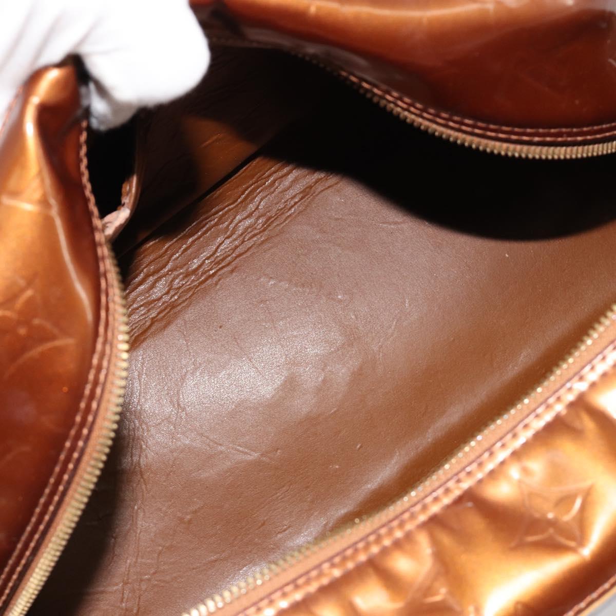 LOUIS VUITTON Monogram Vernis Tompkins Square Bag Bronze M91103 LV Auth BA13355