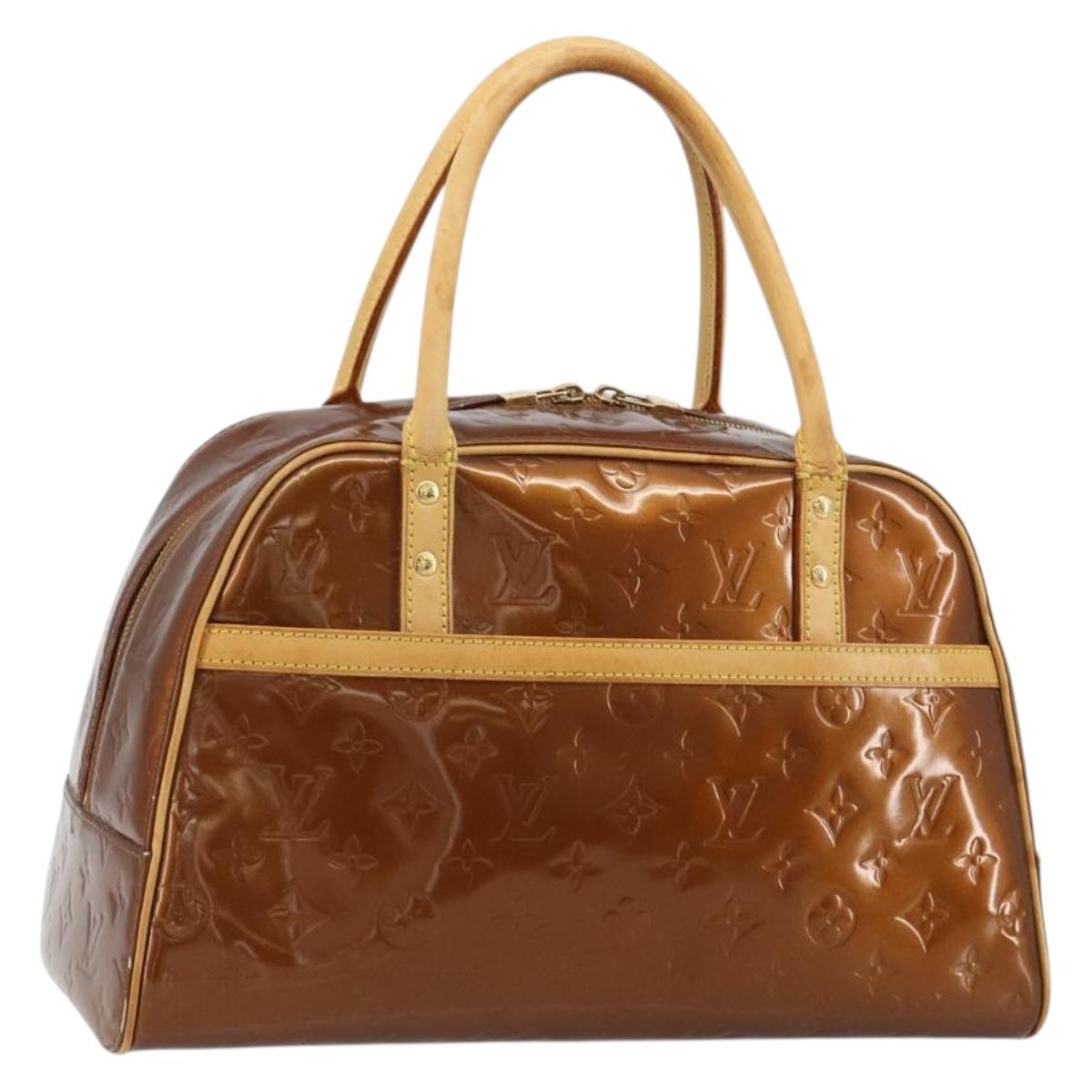 LOUIS VUITTON Monogram Vernis Tompkins Square Bag Bronze M91103 LV Auth BA13355