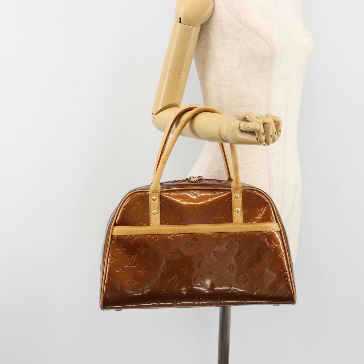 LOUIS VUITTON Monogram Vernis Tompkins Square Bag Bronze M91103 LV Auth BA13355