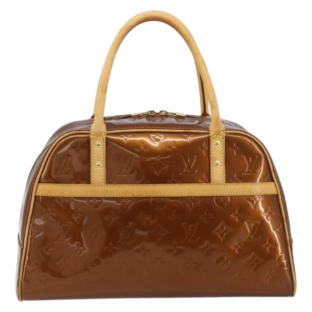 LOUIS VUITTON Monogram Vernis Tompkins Square Bag Bronze M91103 LV Auth BA13355