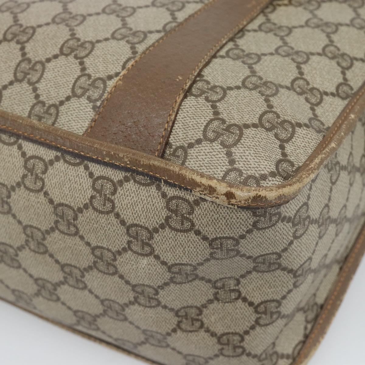 GUCCI GG Supreme Web Sherry Line Bag PVC 2way Beige Gold 41 02 039 Auth BA13358