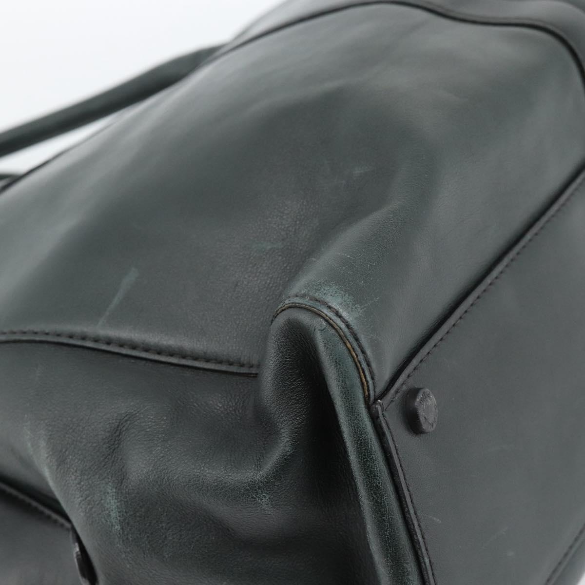 CHANEL Tote Bag Leather Green CC Auth BA13362V