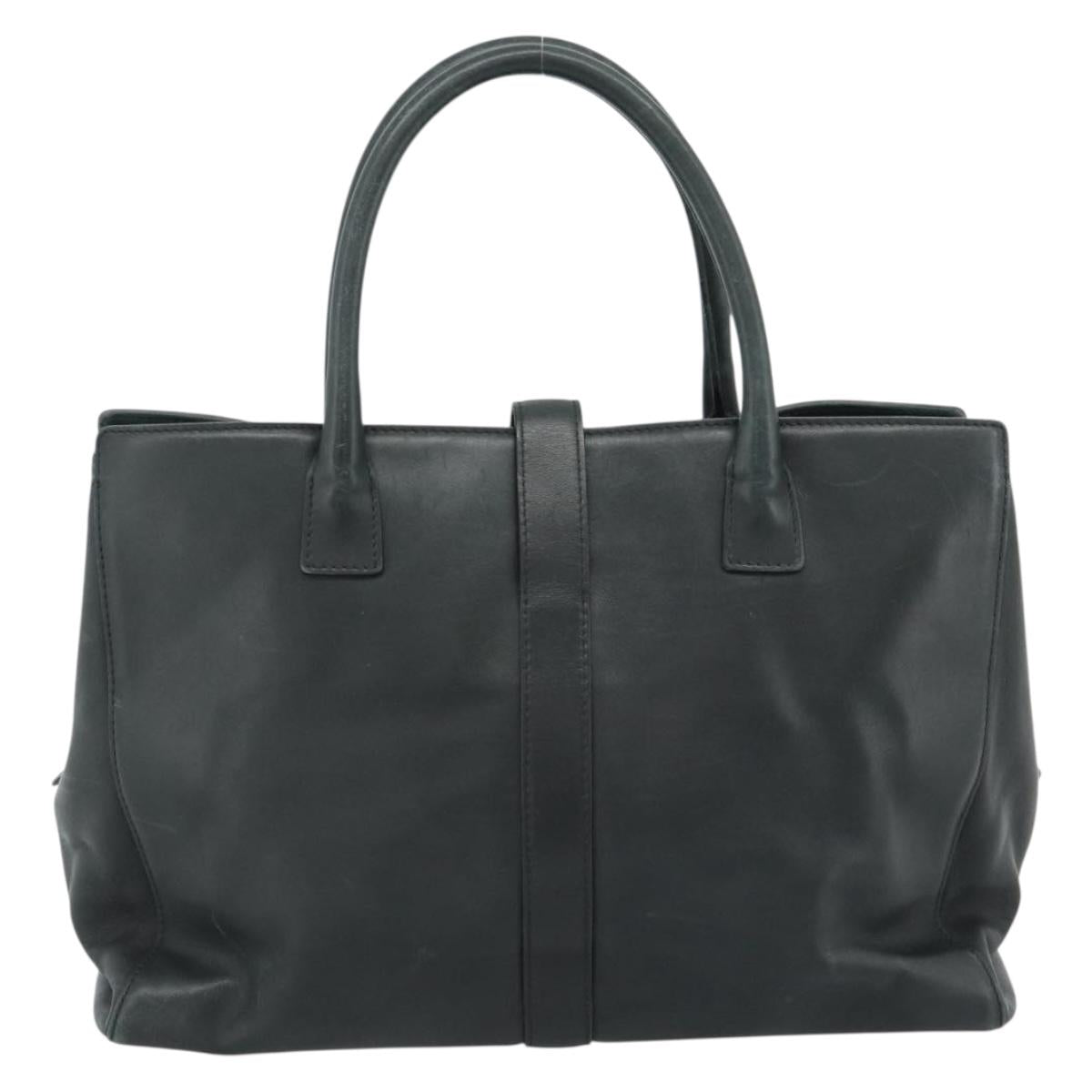 CHANEL Tote Bag Leather Green CC Auth BA13362V