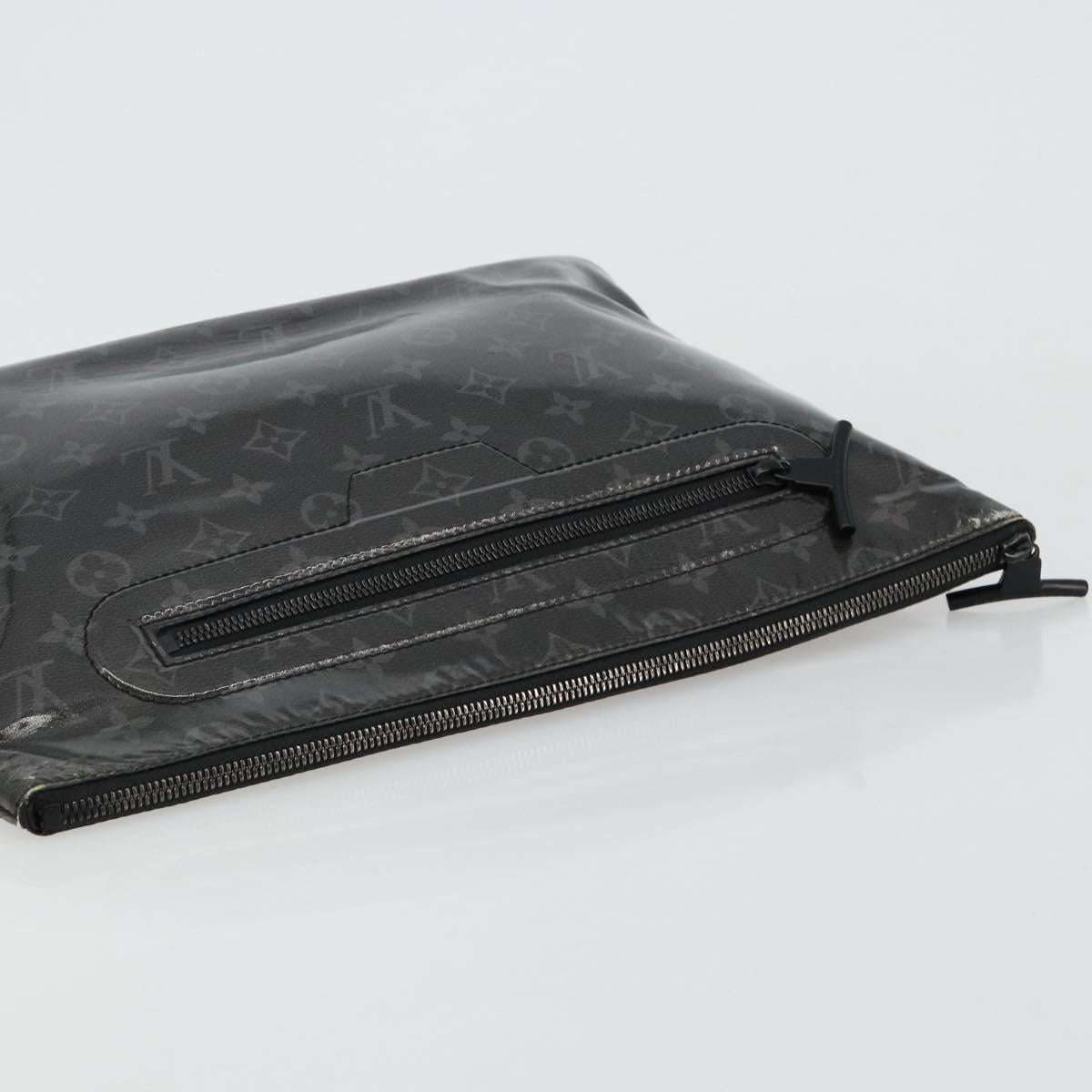 LOUIS VUITTON Monogram Eclipse Glaze Pochette Cosmos Black M63373 Auth BA13371