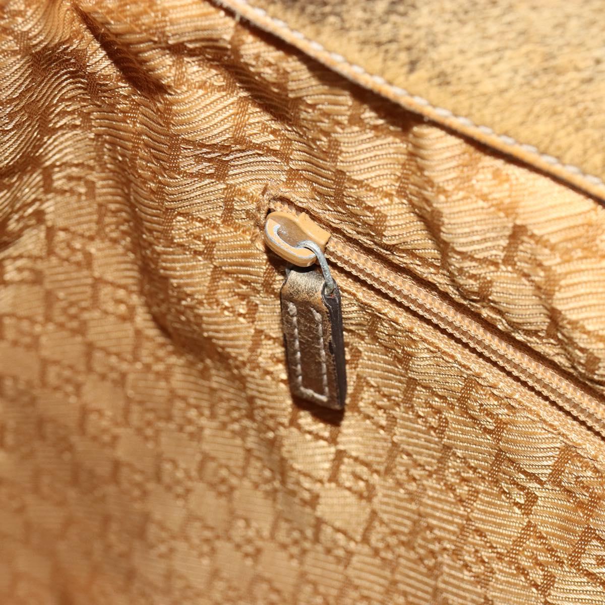 GUCCI GG Canvas Shoulder Bag Gold 257296 Auth BA13375
