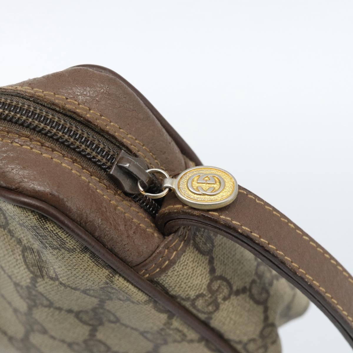 GUCCI GG Supreme Clutch Bag PVC Beige Gold 018 123 6021 Auth BA13380