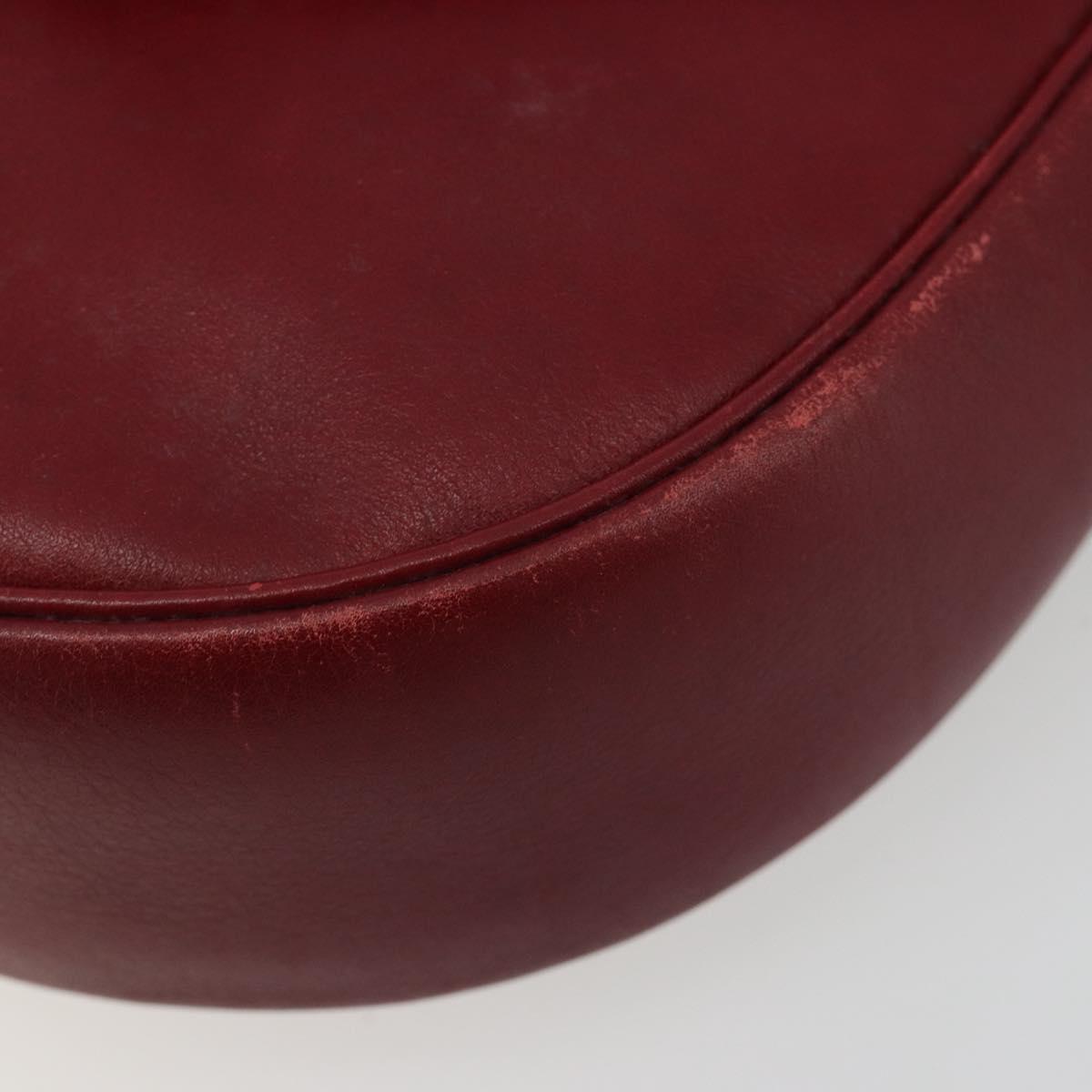 GUCCI Shoulder Bag Leather Red Gold 007 261 0081 Auth BA13384