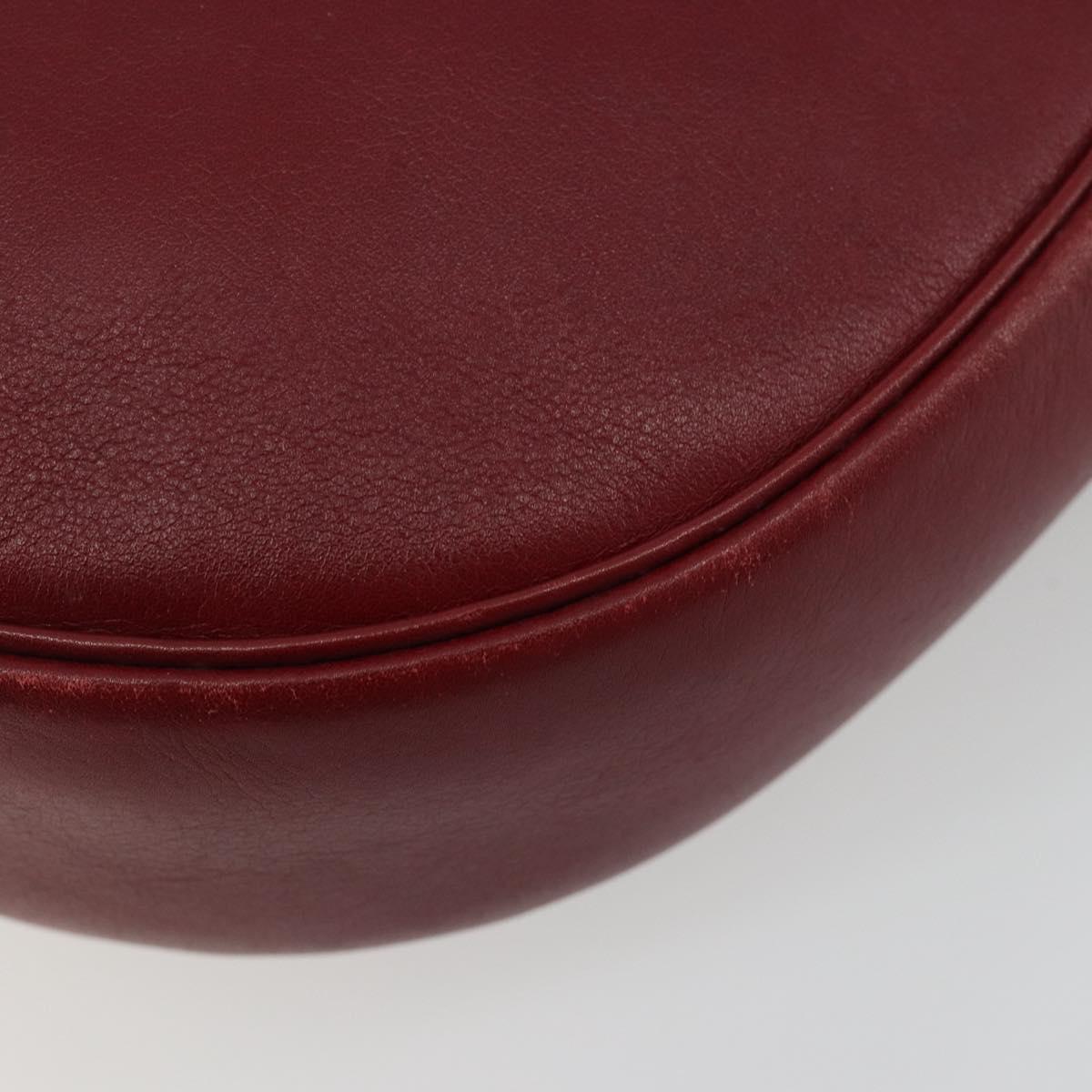 GUCCI Shoulder Bag Leather Red Gold 007 261 0081 Auth BA13384