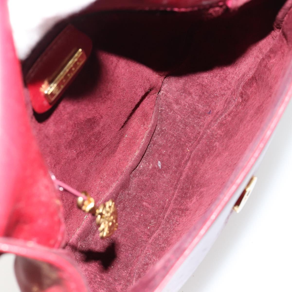 GUCCI Shoulder Bag Leather Red Gold 007 261 0081 Auth BA13384