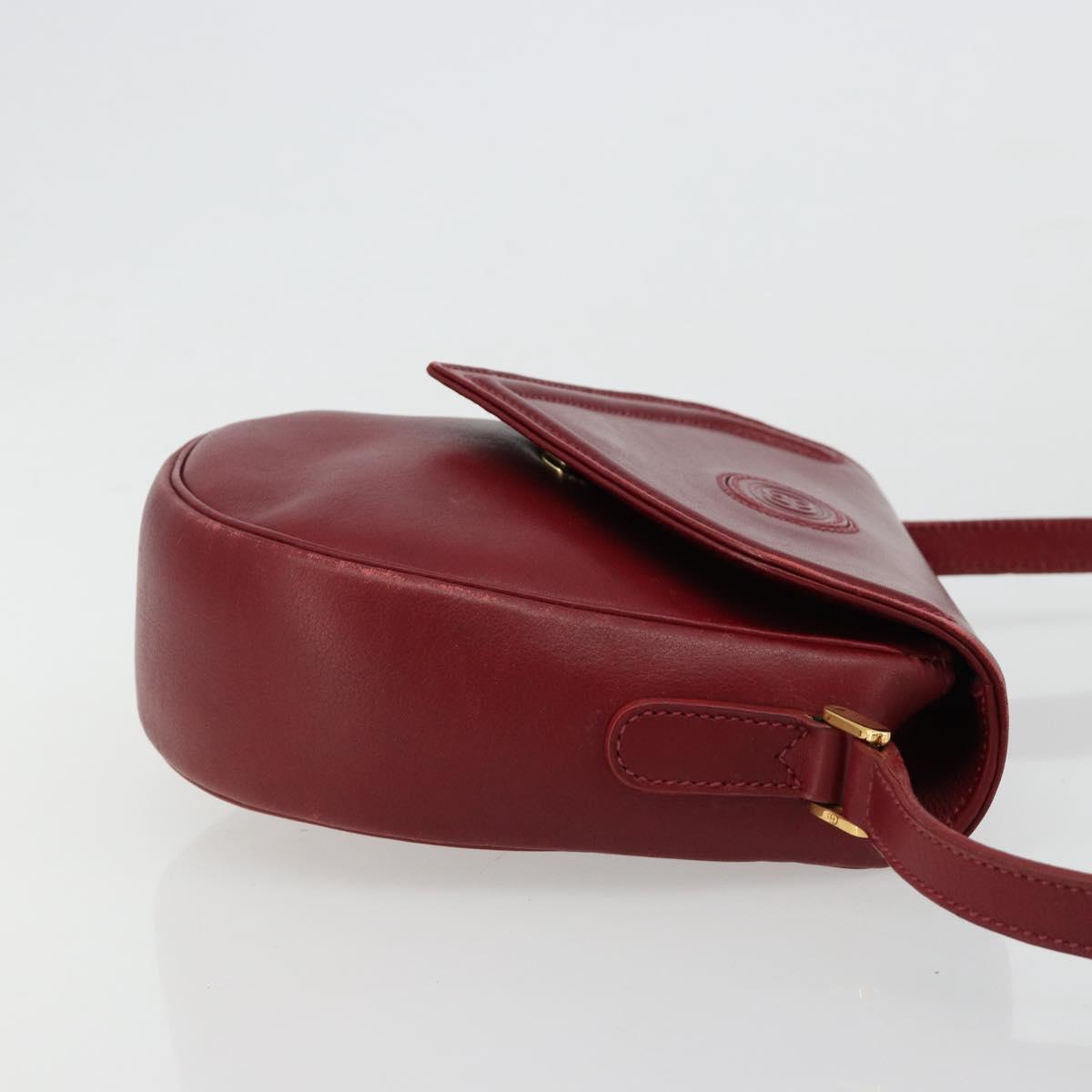 GUCCI Shoulder Bag Leather Red Gold 007 261 0081 Auth BA13384
