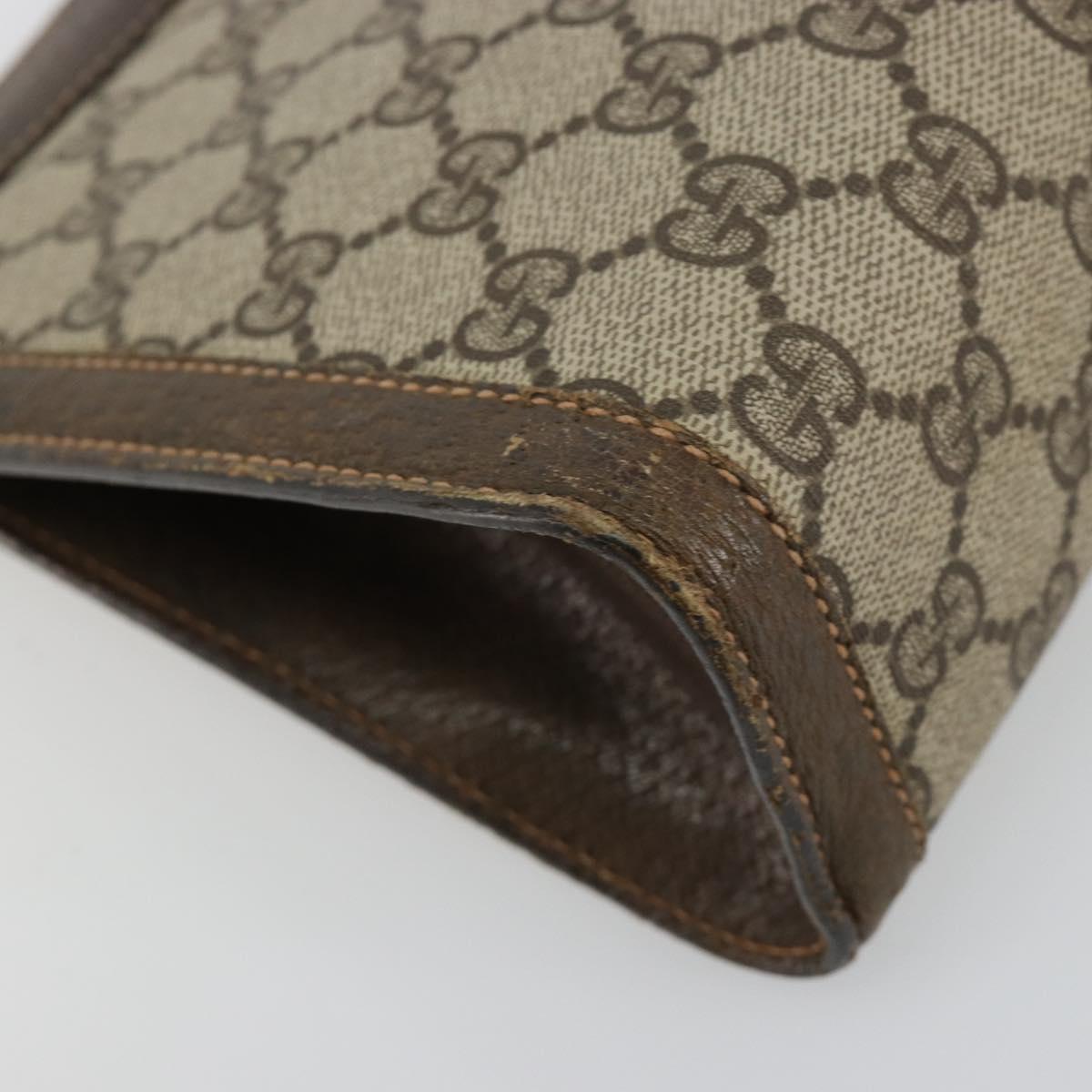 GUCCI GG Supreme Web Sherry Line Clutch Bag PVC Beige 67 014 2125 Auth BA13385