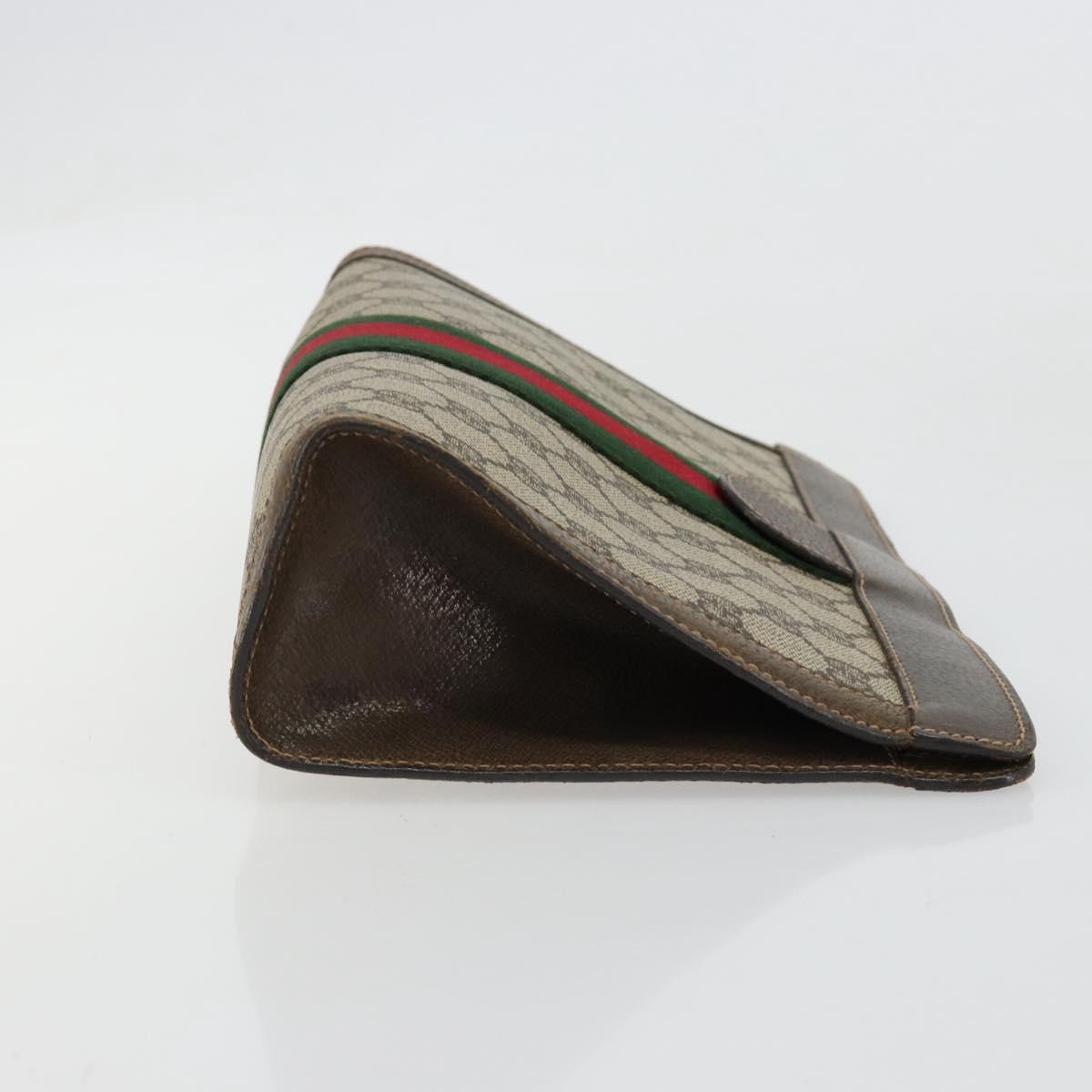 GUCCI GG Supreme Web Sherry Line Clutch Bag PVC Beige 67 014 2125 Auth BA13385