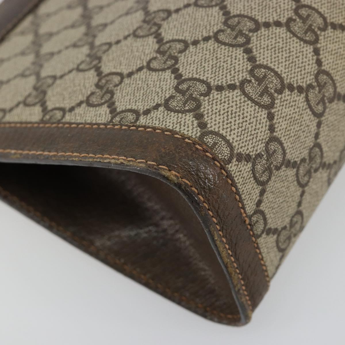 GUCCI GG Supreme Web Sherry Line Clutch Bag PVC Beige 67 014 2125 Auth BA13385