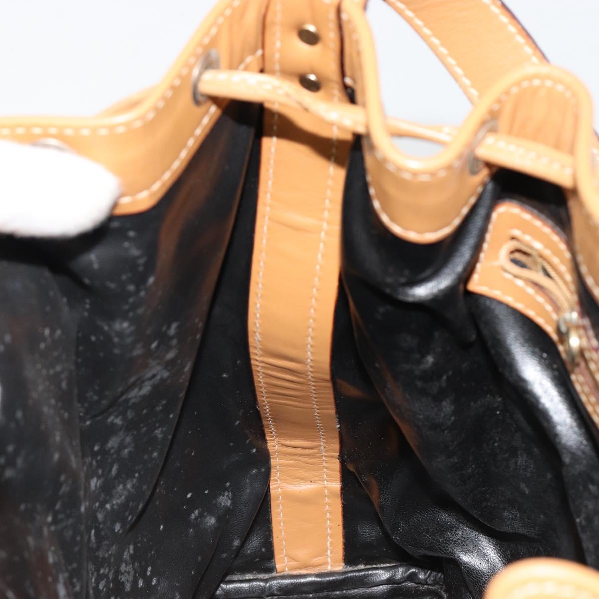 FENDI Pecan Canvas Purse Shoulder Bag PVC Brown Gold Auth BA13394