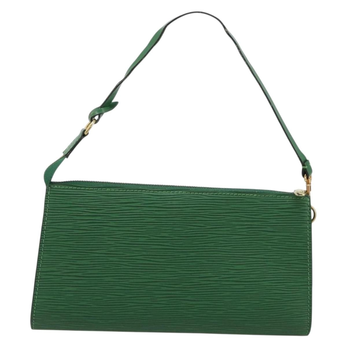 LOUIS VUITTON Epi Pochette Accessoires Pouch Green M52984 LV Auth BA13400