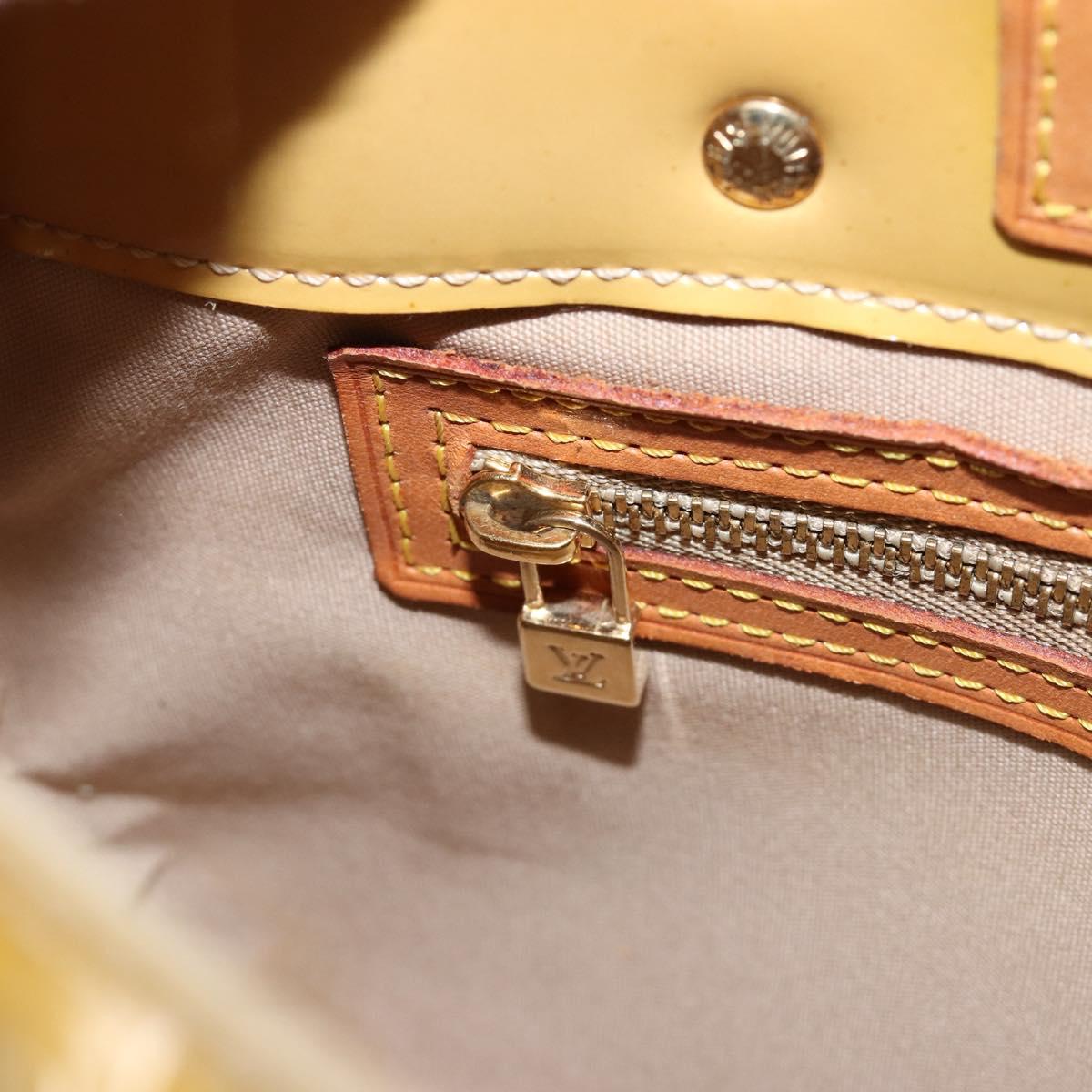 LOUIS VUITTON Monogram Vernis Reade PM Hand Bag Beige M91144 LV Auth BA13402