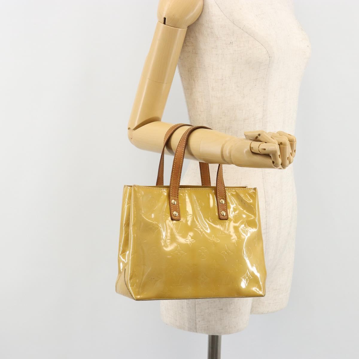 LOUIS VUITTON Monogram Vernis Reade PM Hand Bag Beige M91144 LV Auth BA13402