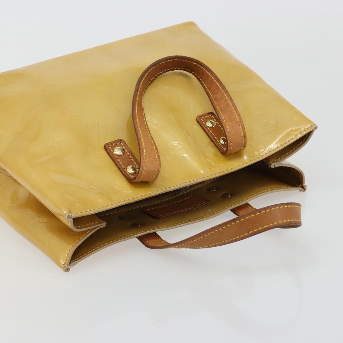 LOUIS VUITTON Monogram Vernis Reade PM Hand Bag Beige M91144 LV Auth BA13402