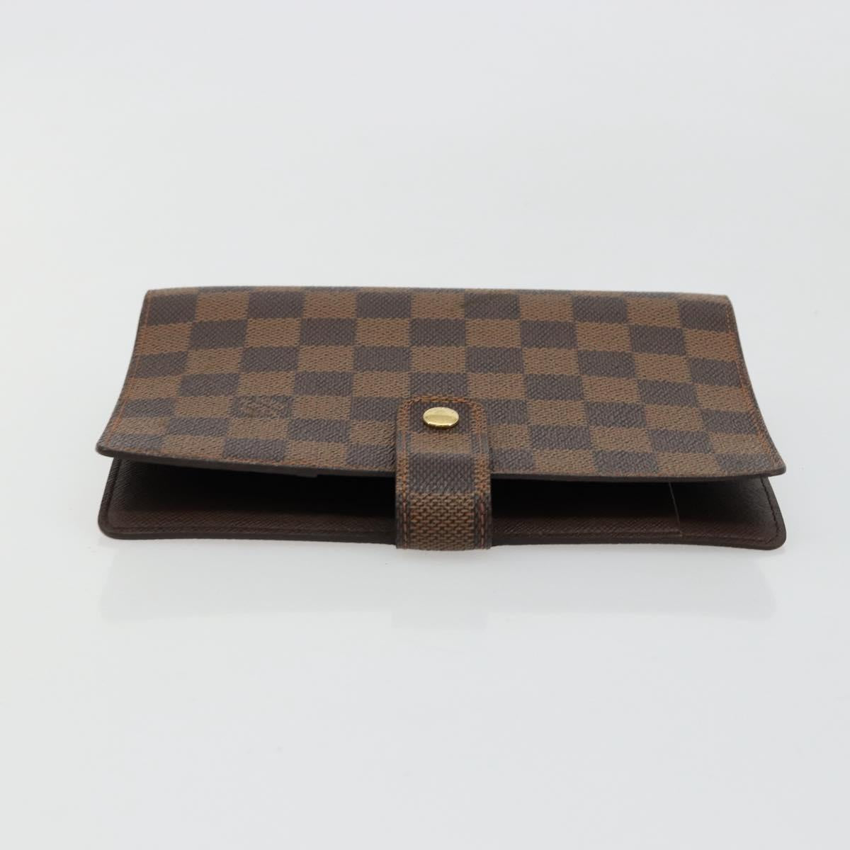 LOUIS VUITTON Damier Ebene Agenda MM Day Planner Cover R20240 LV Auth BA13405