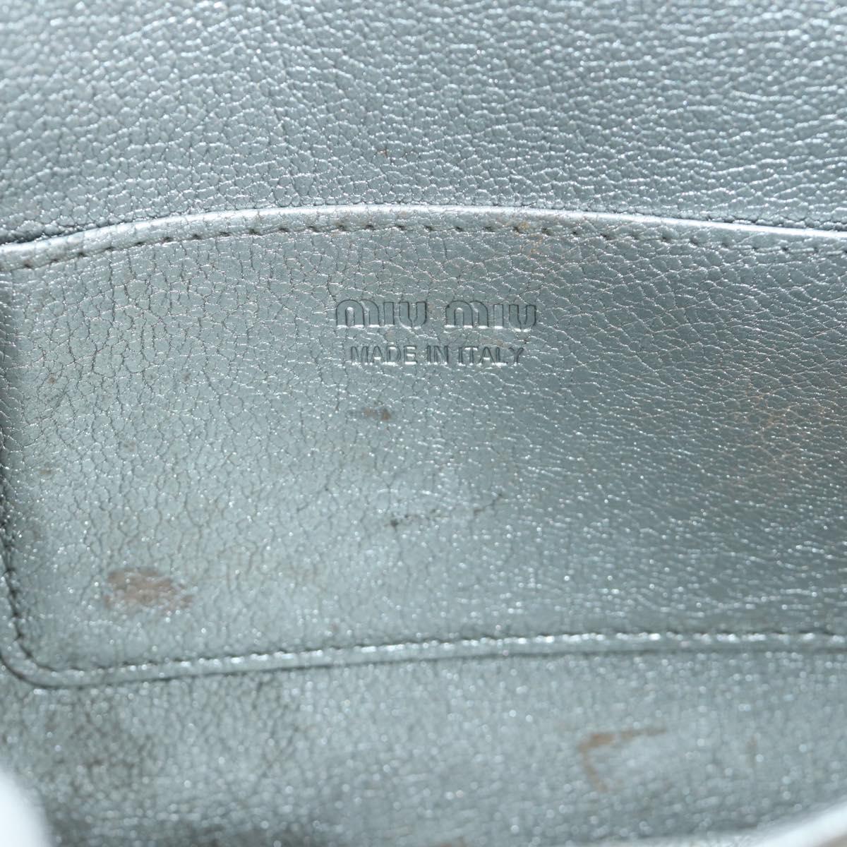 Miu Miu Shoulder Bag Leather Silver Auth BA13407M