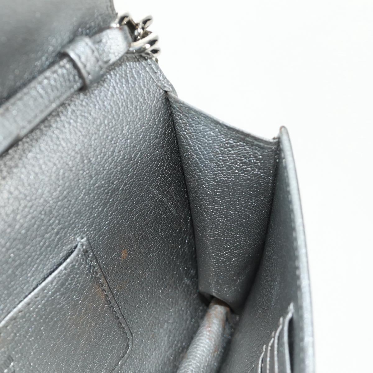 Miu Miu Shoulder Bag Leather Silver Auth BA13407M