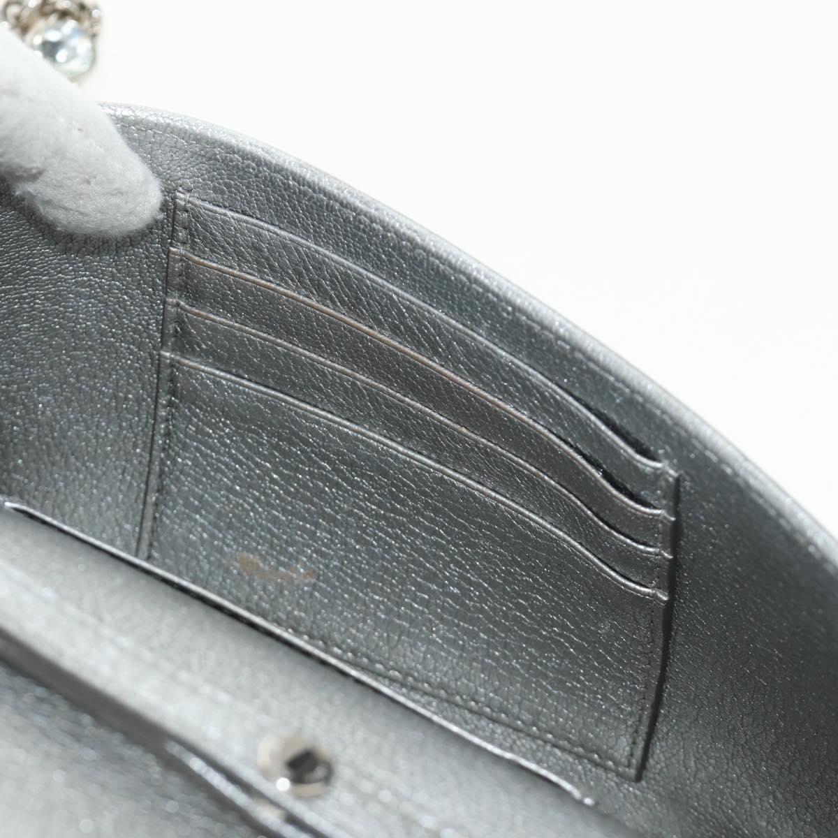 Miu Miu Shoulder Bag Leather Silver Auth BA13407M