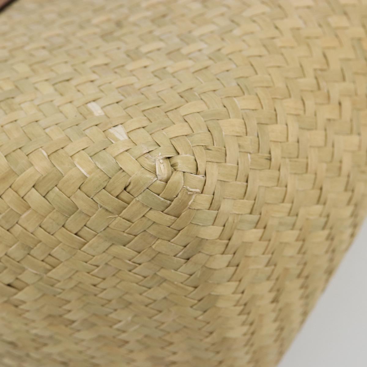 Jimmy Choo Tote Bag Raffia Beige Auth BA13412A