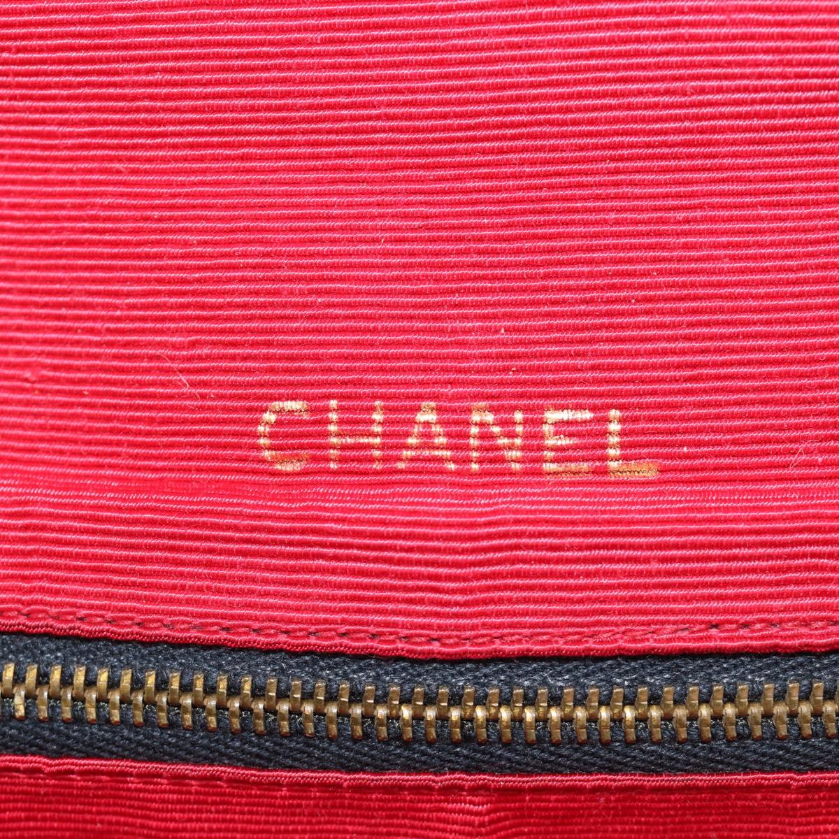CHANEL Chain Shoulder Bag Cotton Black Gold CC Auth BA13415V