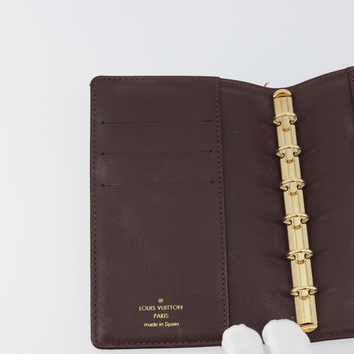 LOUIS VUITTON Monogram Mini Agenda PM Day Planner Cover Red R20912 Auth BA13432