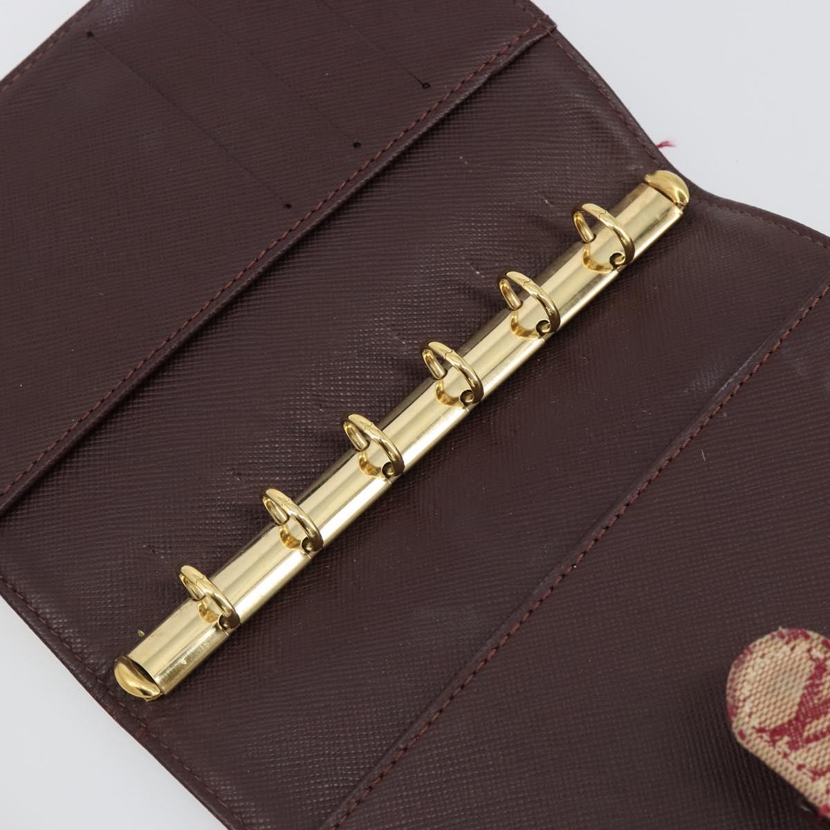 LOUIS VUITTON Monogram Mini Agenda PM Day Planner Cover Red R20912 Auth BA13432