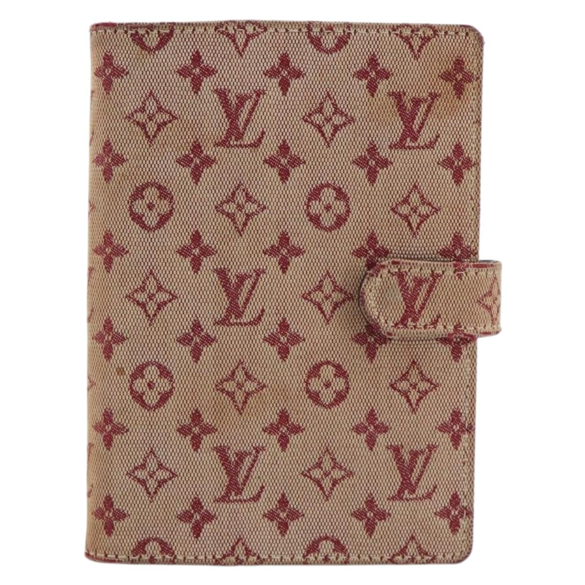 LOUIS VUITTON Monogram Mini Agenda PM Day Planner Cover Red R20912 Auth BA13432