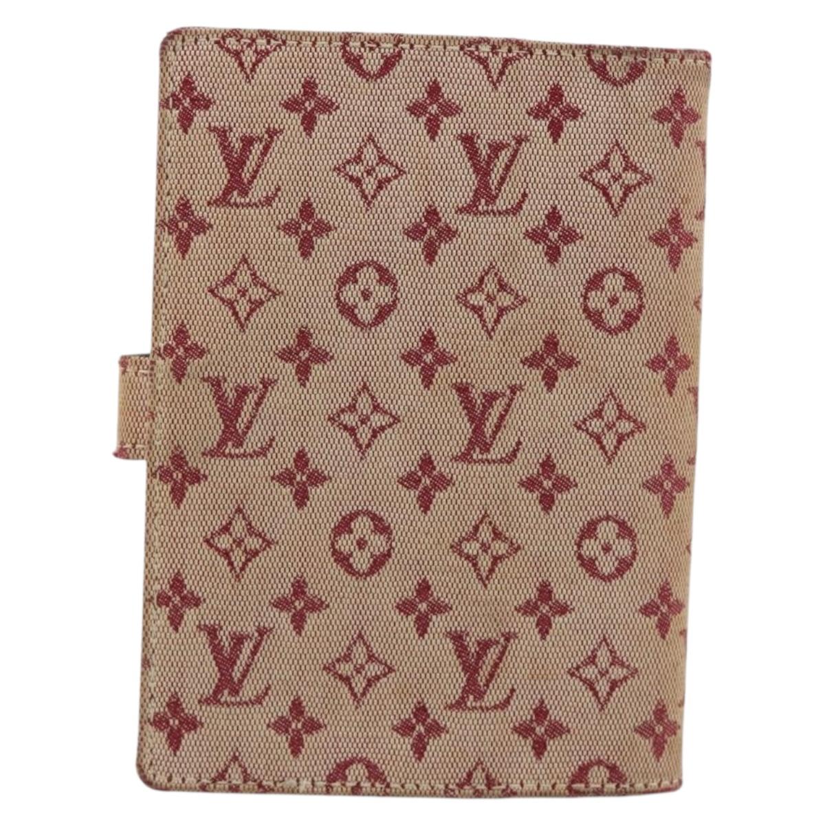 LOUIS VUITTON Monogram Mini Agenda PM Day Planner Cover Red R20912 Auth BA13432