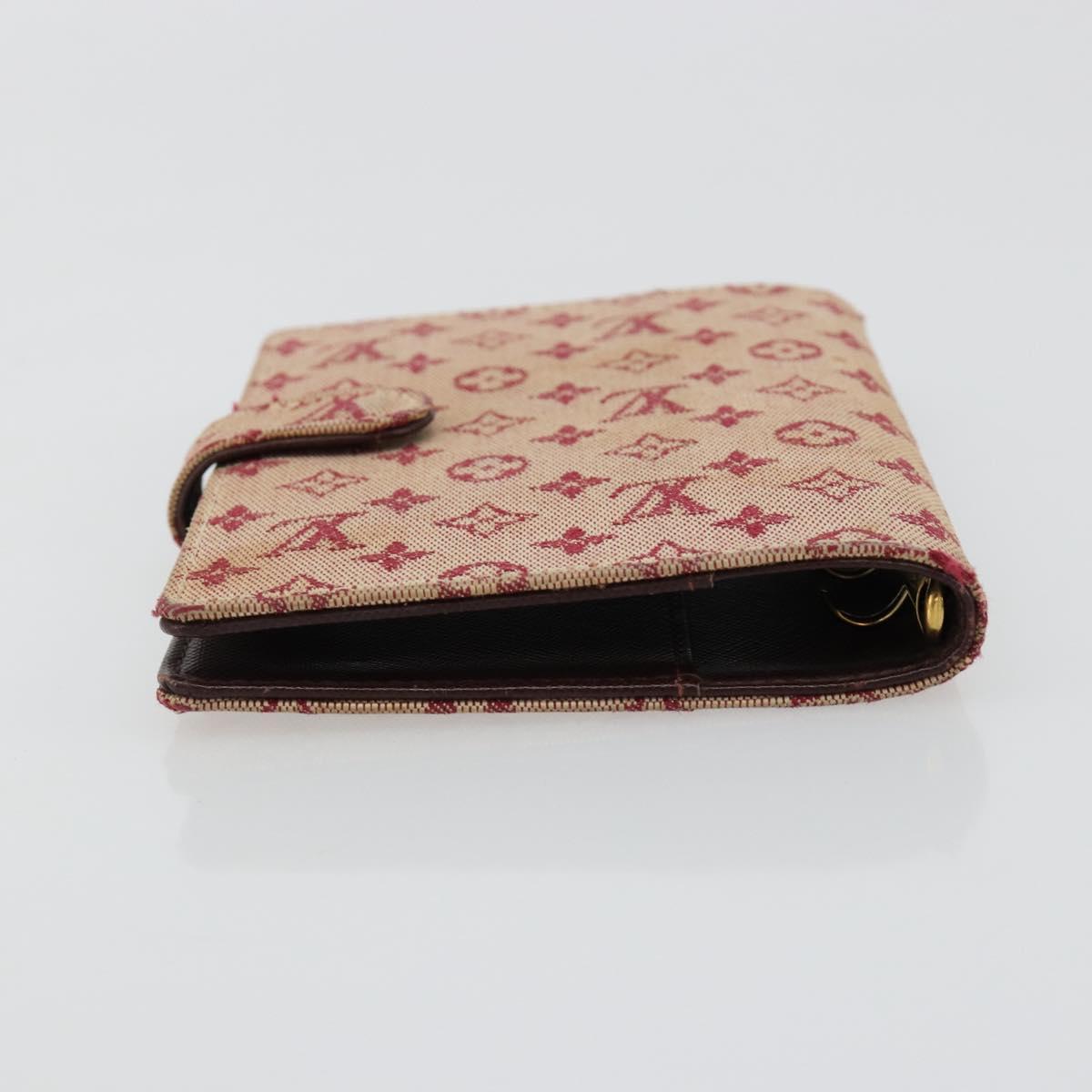 LOUIS VUITTON Monogram Mini Agenda PM Day Planner Cover Red R20912 Auth BA13432