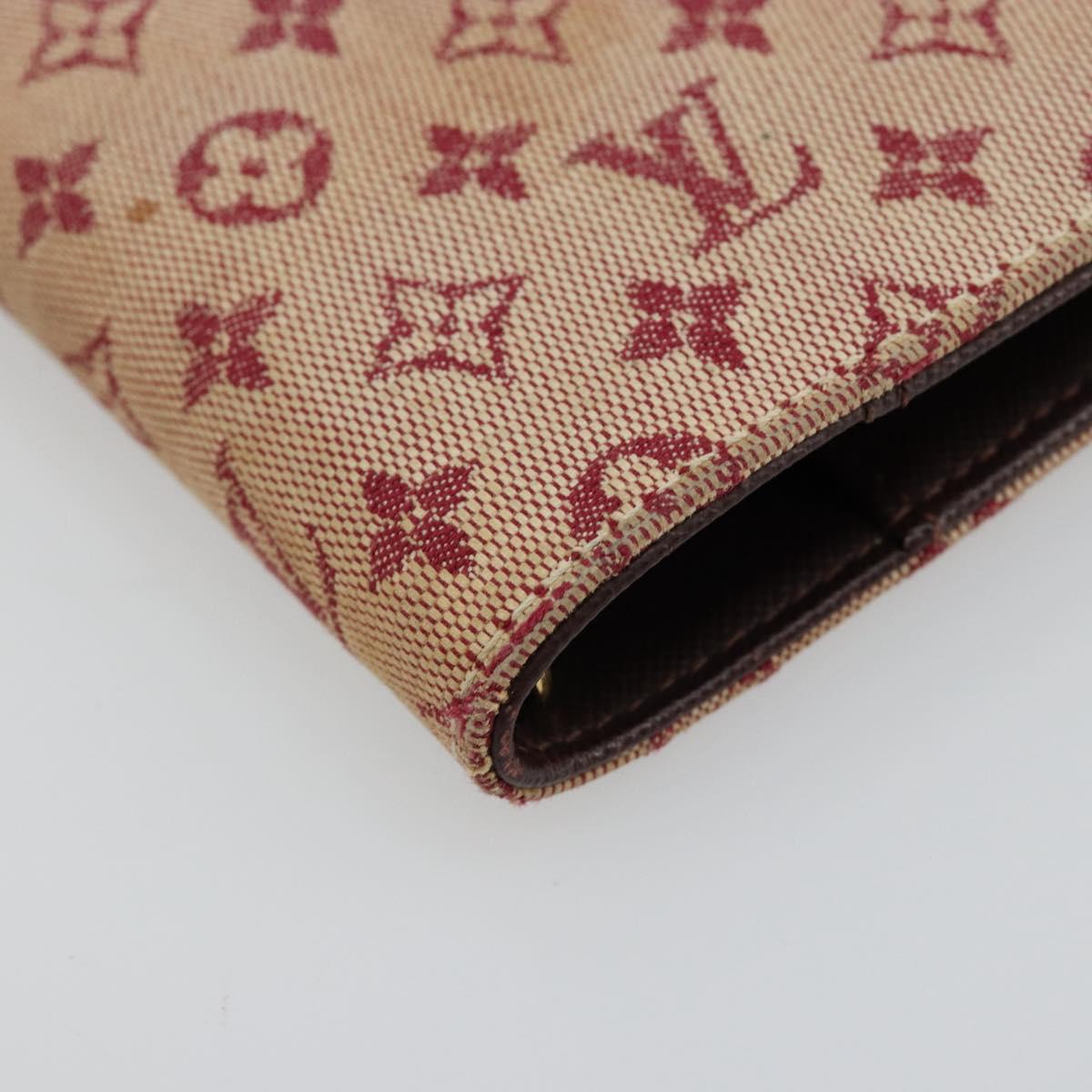 LOUIS VUITTON Monogram Mini Agenda PM Day Planner Cover Red R20912 Auth BA13432